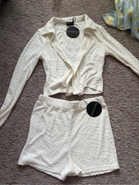 White Fox Boutique Dresses & Skirts - White Fox Cream Textured Set